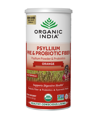 Organic Orange Psyllium Pre & Probiotic Fiber Canister, 10oz