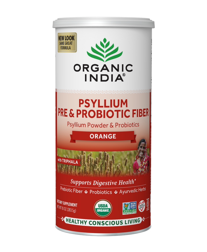 Organic Orange Psyllium Pre & Probiotic Fiber Canister, 10oz