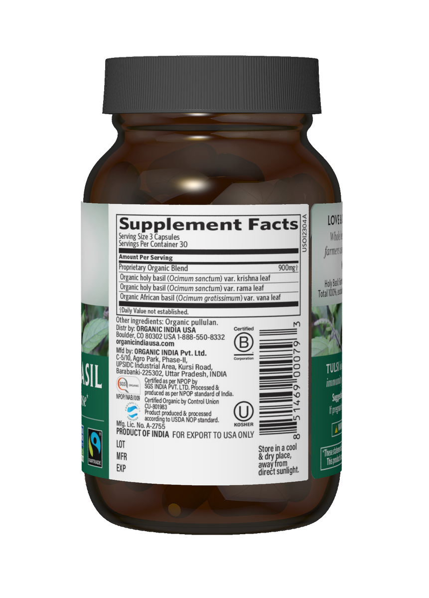 Tulsi Holy Basil Supplement Capsules