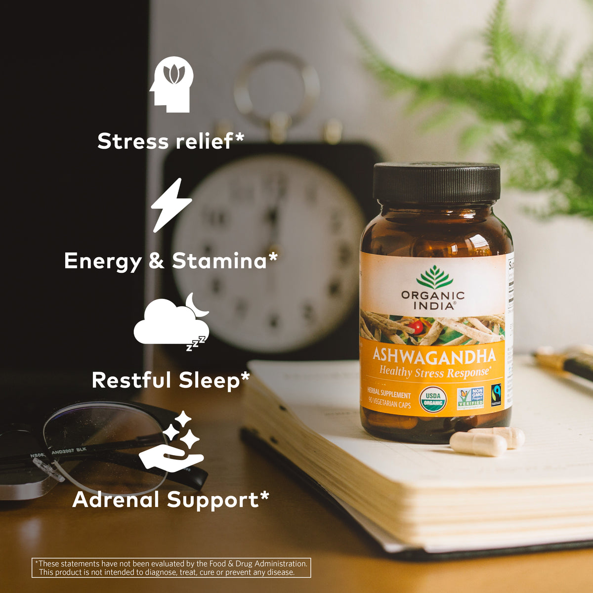 Fairtrade® Certified Organic Ashwagandha Root Capsules – Organic India USA