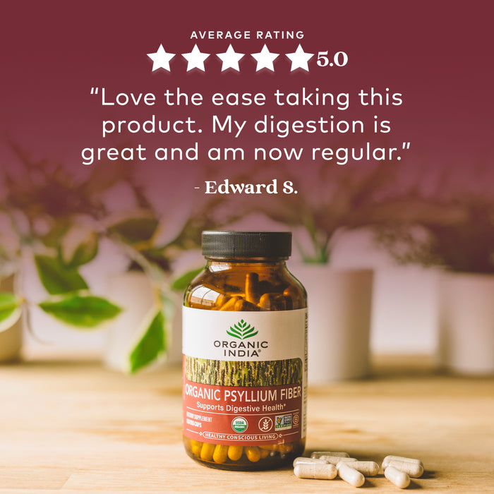 Organic psyllium fiber capsules 5 star rating for regularity