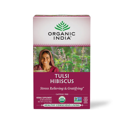 Organic Tulsi Hibiscus Tea, 18 Count