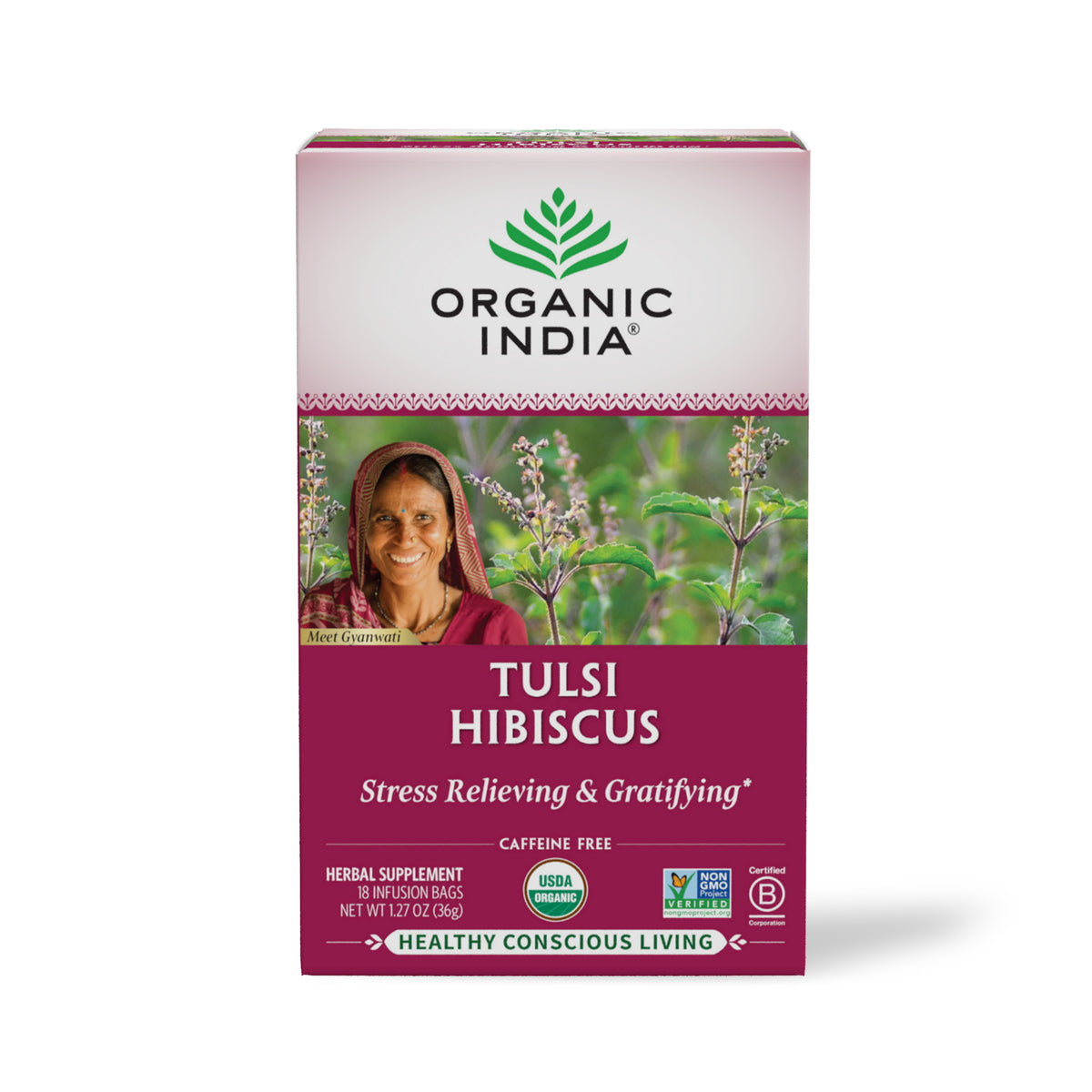 Tulsi Hibiscus Tea Organic India Organic India USA