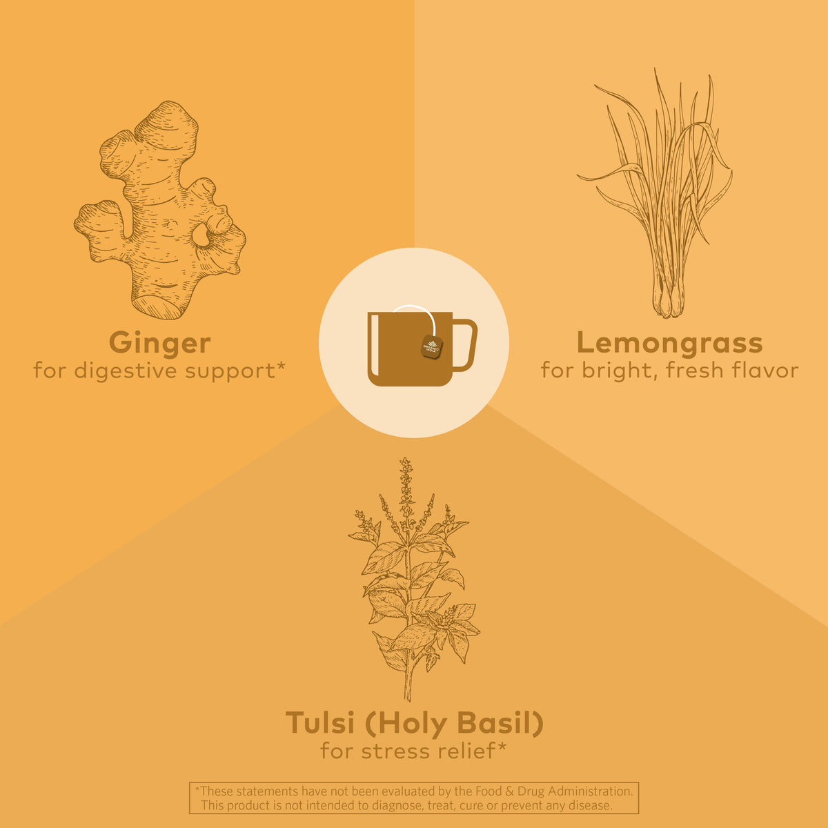 Tulsi Lemon Ginger Tea Organic India Organic India USA