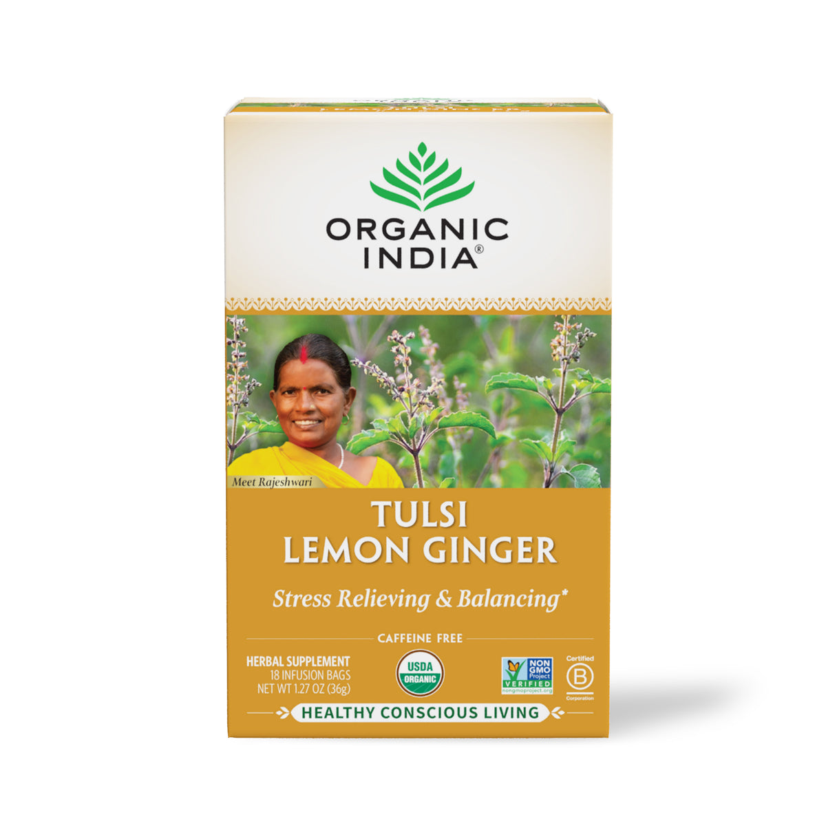 Tulsi Green Tea Lemon Ginger 25 lb – Organic India