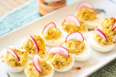 Spring Turmeric Deviled Eggs