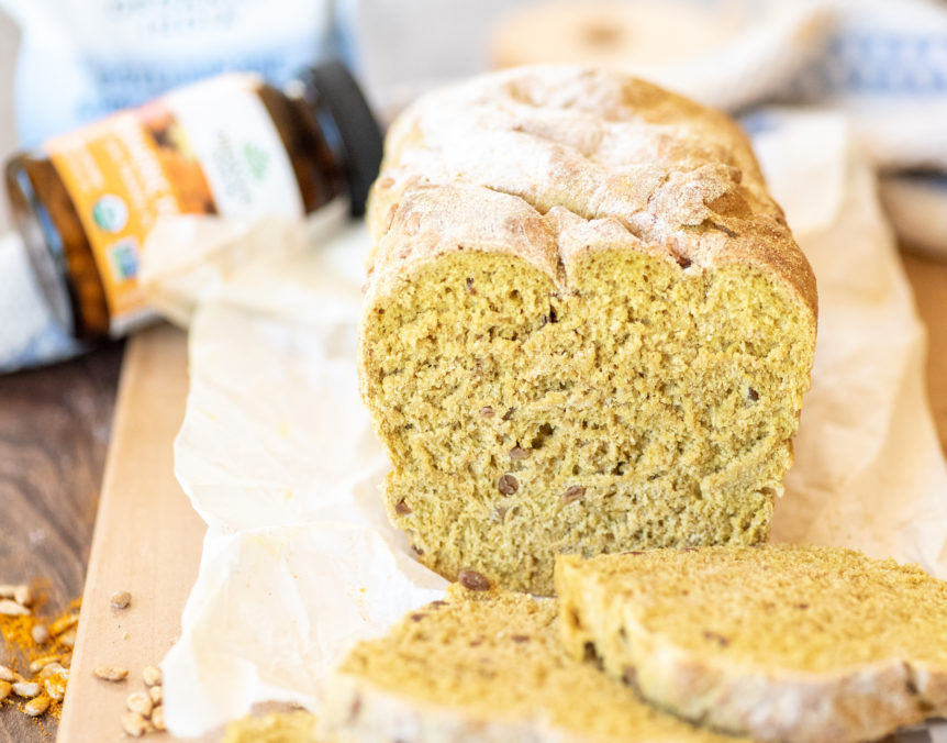 Turmeric Sunflower Spelt Bread with Psyllium