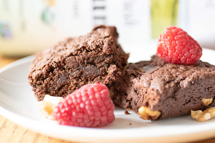 back to school vegan fudge brownie with psyllium