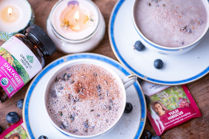 Soothing Blue Moon Milk with Tulsi & Shatavari