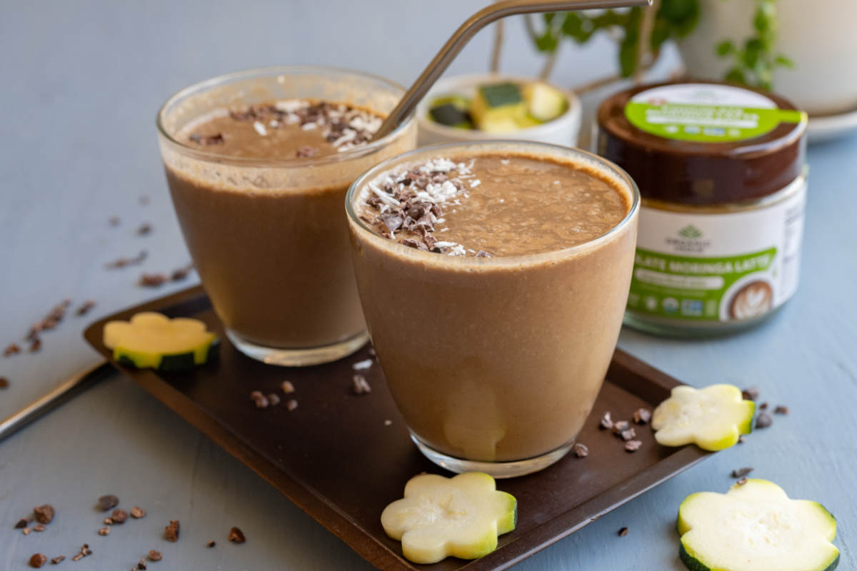 Chocolate Moringa Smoothie with Zucchini and Banana