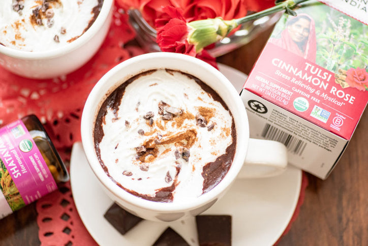 Tulsi Cinnamon Rose Hot Chocolate