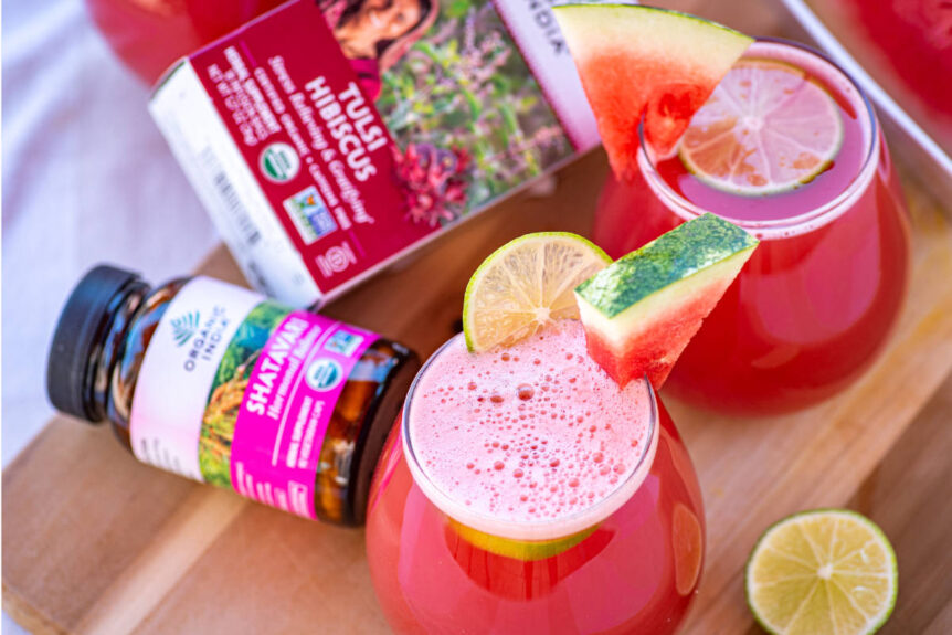 Hibiscus Agua Fresca with Watermelon