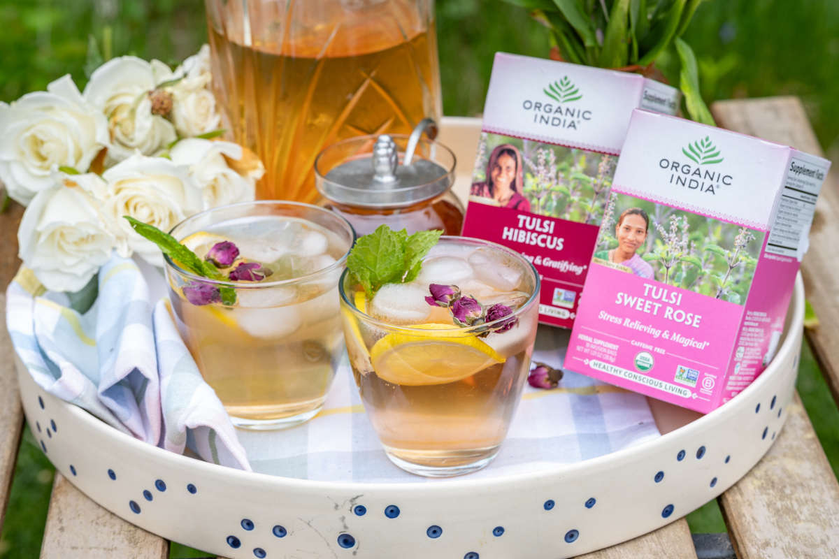 Hydrating Floral Iced Tea: Tulsi-Based Refreshers