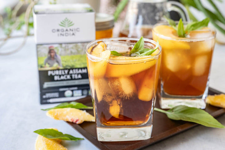 Peach iced tea with ROC purely assam tea 