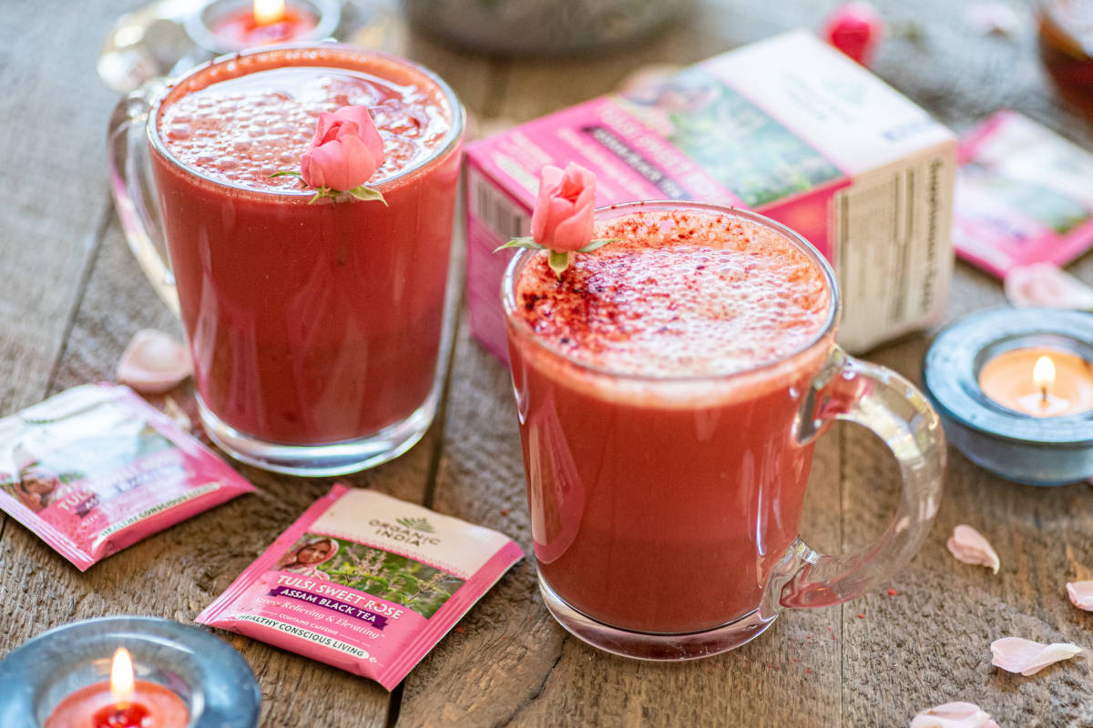 Pink Potion Latte with Beet Root and Rose
