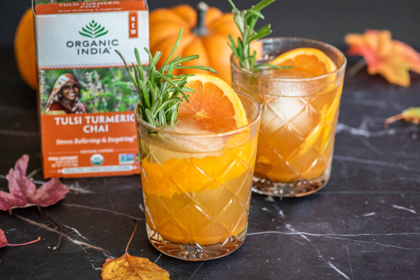 Pumpkin Old Fashioned Mocktail (Tea-Based)