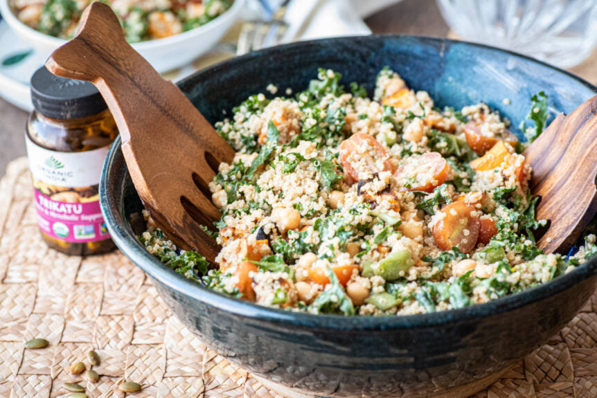 Kale and Quinoa Power Salad with Trikatu Dressing