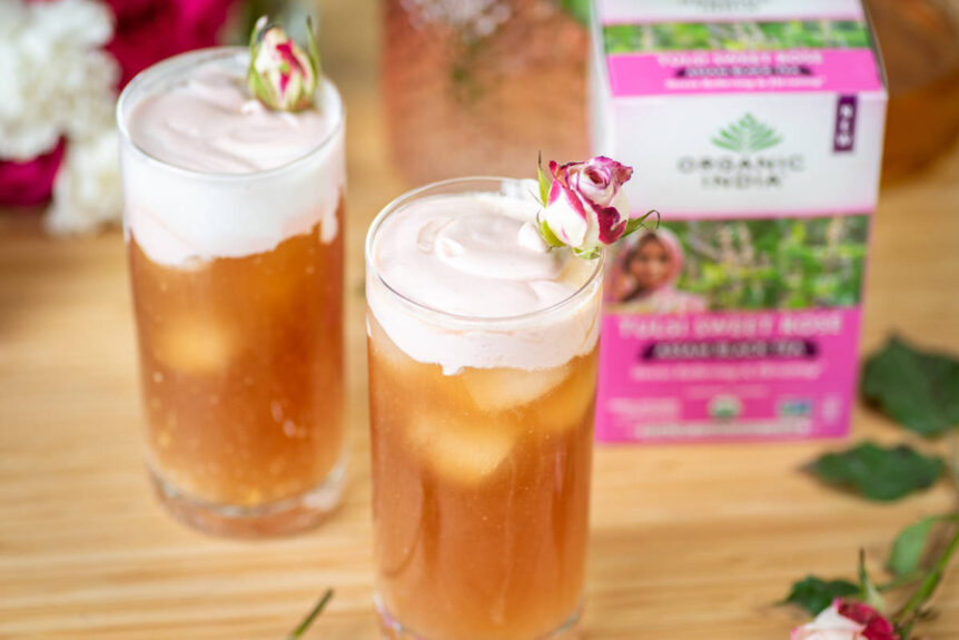 Sweet Rose Cold Foam Iced Tea Latte (Dairy-Free)