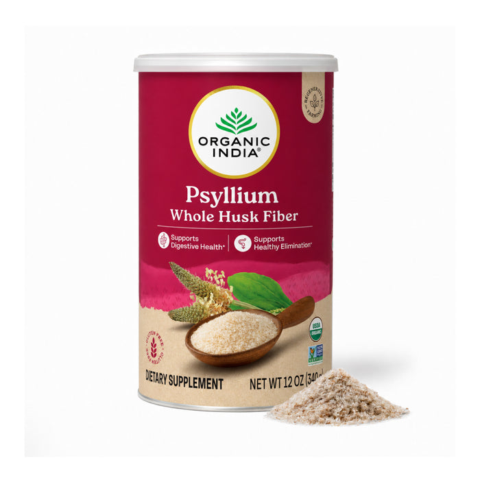 Organic whole husk psyllium fiber