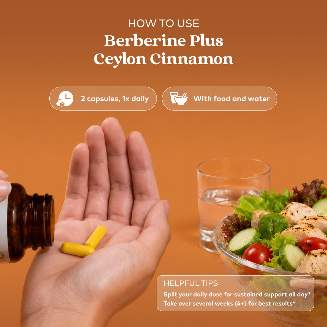 Berberine Plus Ceylon Cinnamon Capsules for Metabolic Wellness*