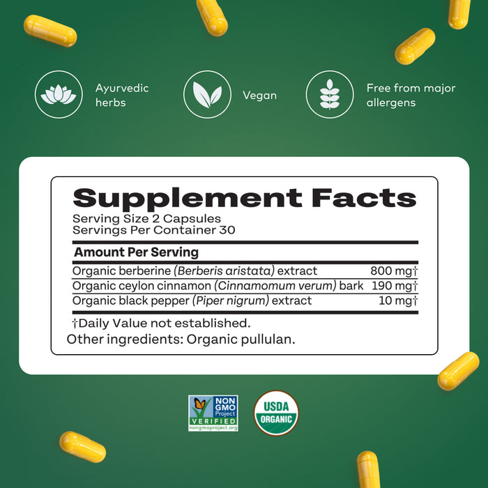 Berberine Plus Ceylon Cinnamon Capsules for Metabolic Wellness*