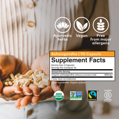 Fairtrade® Certified Organic Ashwagandha Root Capsules – Organic India USA
