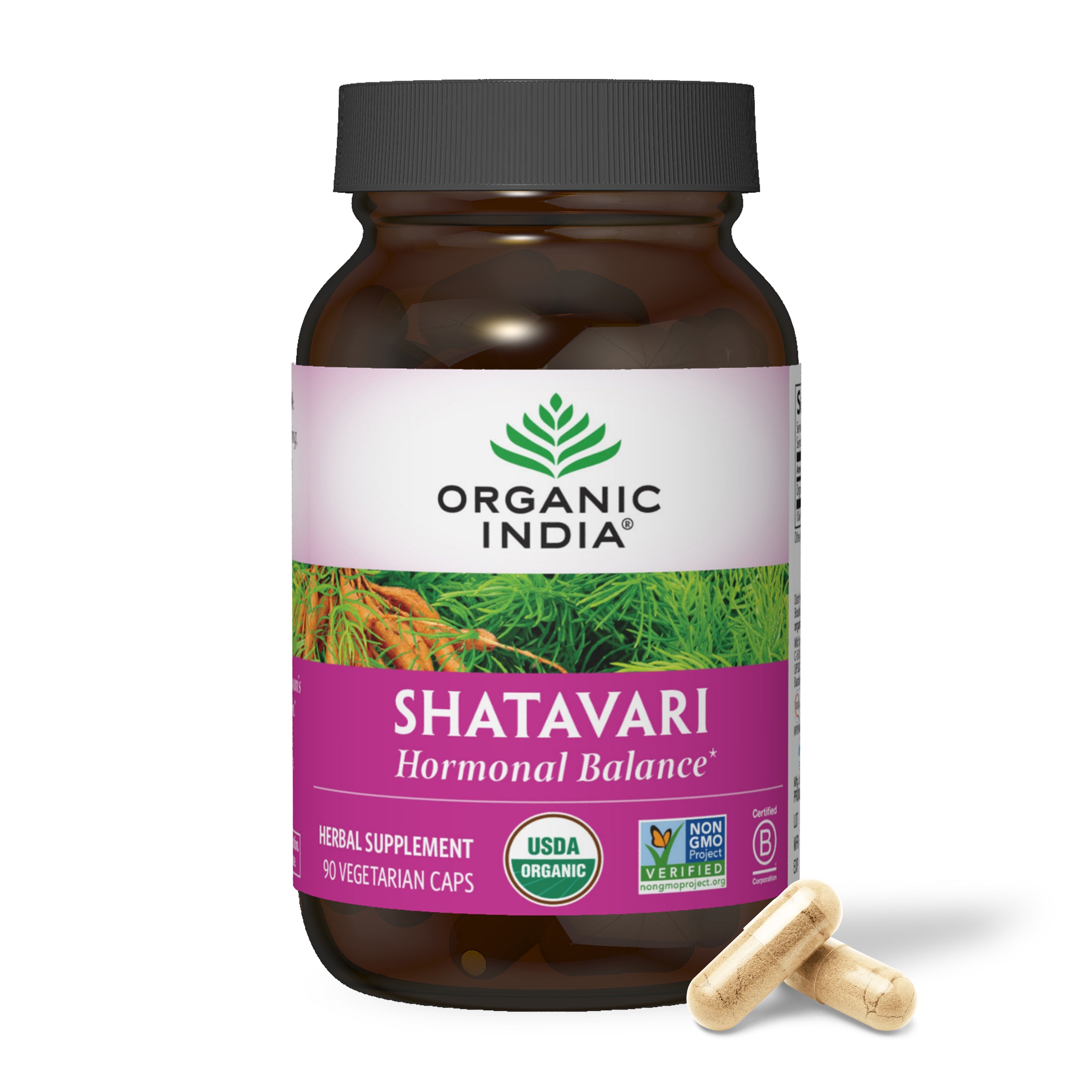 Organic Shatavari Supplement, 90 Count Capsules