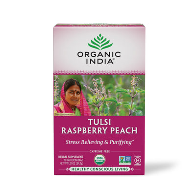 Organic Tulsi Raspberry Peach Tea, 18 Count