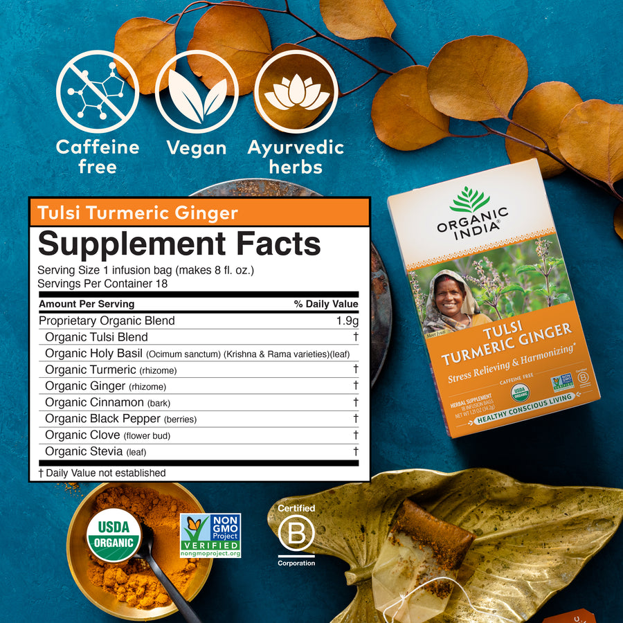 Tulsi Turmeric Ginger Tea Organic India Organic India USA