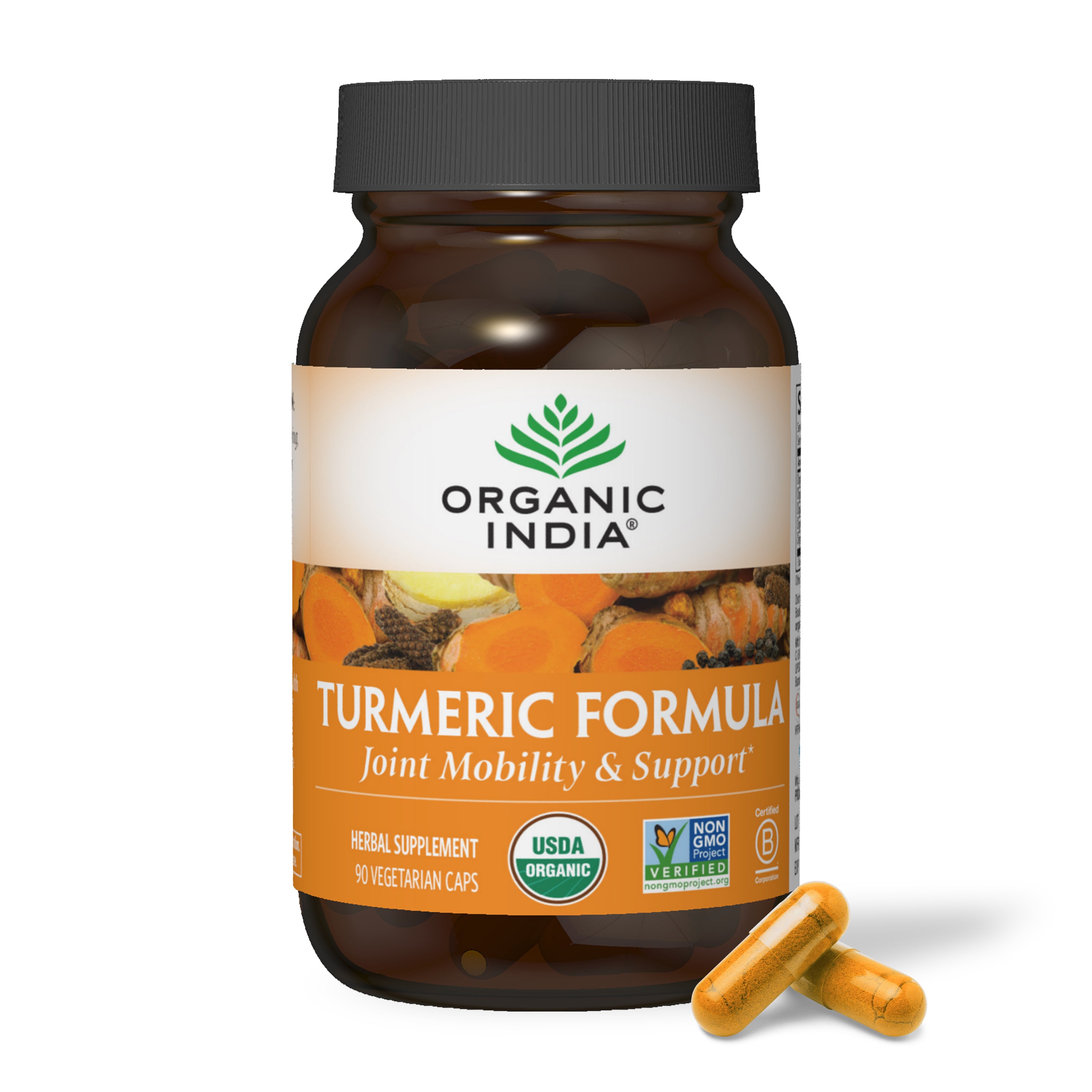 Organic Turmeric Formula Supplement, 90 Count Capsules
