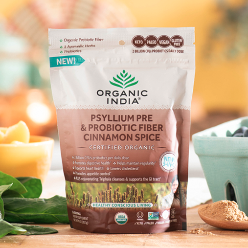 Original Psyllium Pre & Probiotic Fiber Supplement Organic India